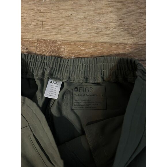 Figs Technical Collection Cargo Scrubs Womens Sz Small Pants Olive Orange String - Picture 3 of 3